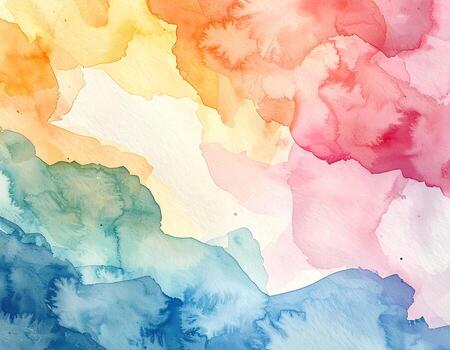 Abstract watercolor washes of blended, vibrant colors photo