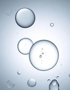 Abstract close-up of translucent bubbles photo