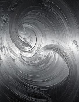 Abstract swirling pattern in grayscale, with a blend of smooth and textured areas photo