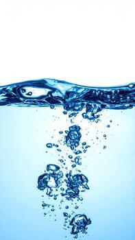 Water surface with bubbles cascading downwards photo