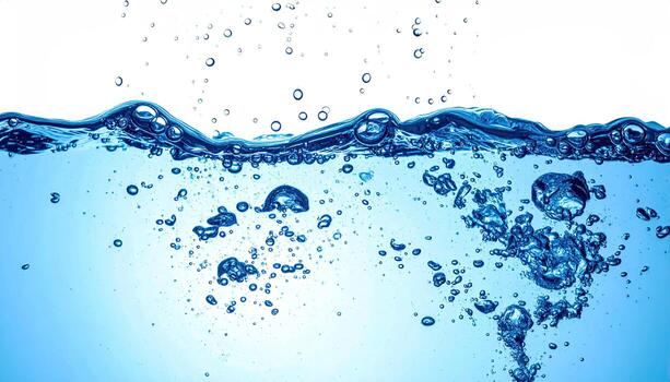 Water surface with bubbles photo