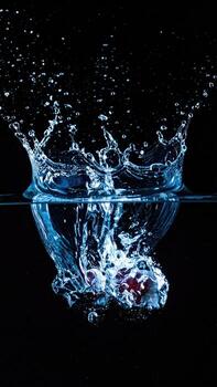 un vibrante chapoteo de agua alrededor un sumergido baya foto