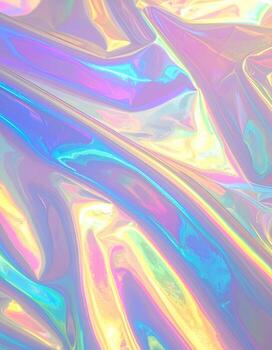 Abstract iridescent holographic fabric texture photo