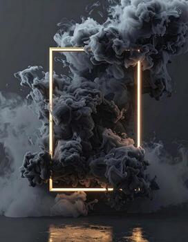 Abstract frame with swirling smoke photo