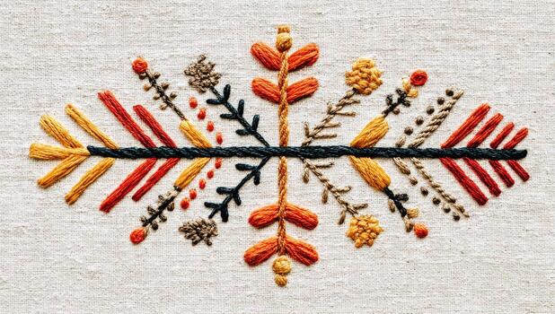 A colorful embroidery design on a white background photo