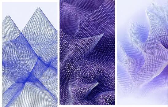 Four different images of different types of fabric photo