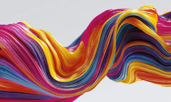 A colorful wave of paper is being blown up photo