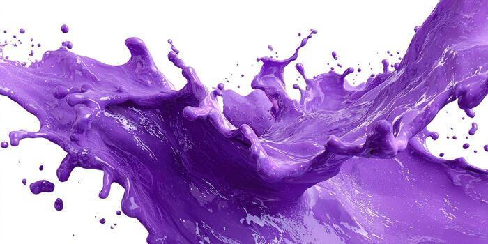 A purple liquid splashing on a white background photo