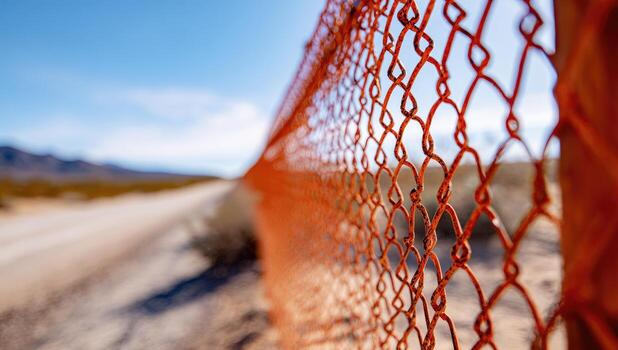 A fence that is orange photo