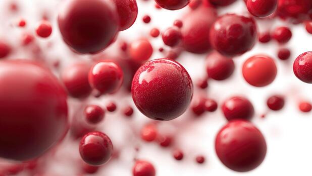 A group of red balls floating in the air photo