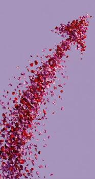 A red arrow is being shot up into the air photo