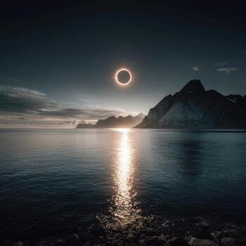 The sun is seen over the ocean in this photo