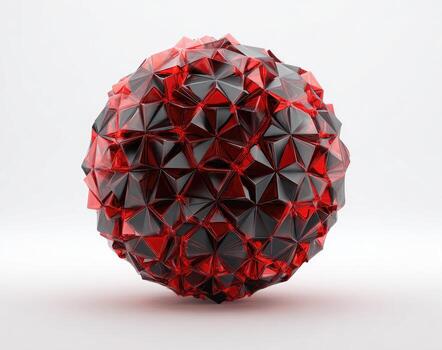 3d rendering of a red and black ball photo