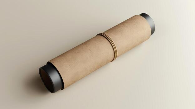 A roll of paper with a black handle photo