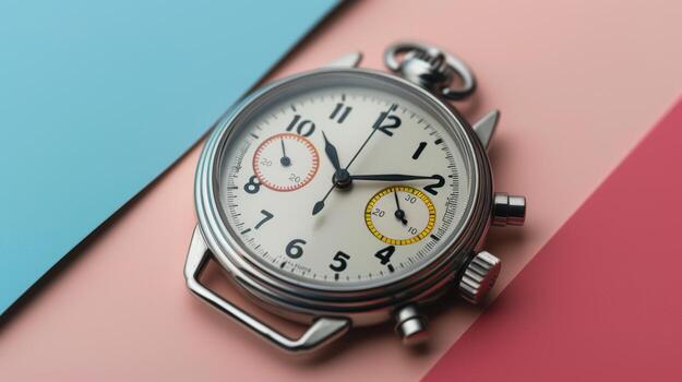 A stopwatch on a colorful background photo
