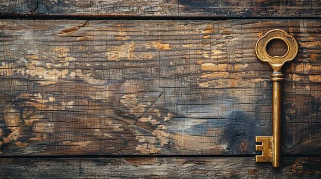 antiguo llave en de madera antecedentes foto