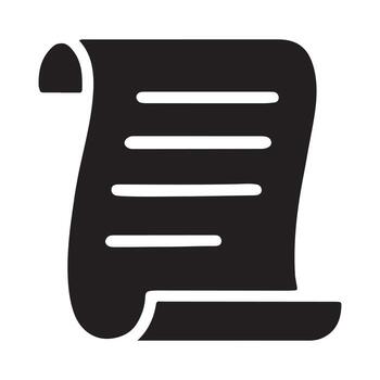 negro silueta de un arrollado Desplazarse con líneas de texto vector