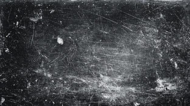 A heavily scratched and distressed dark surface with white marks and linear abrasions across the frame photo