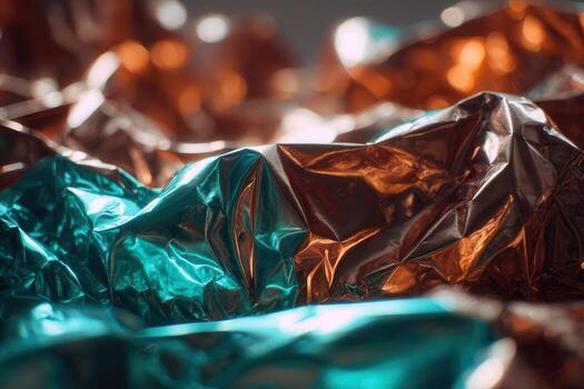Abstract modern metallic textures in teal and bronze create stunning artistic backgrounds photo