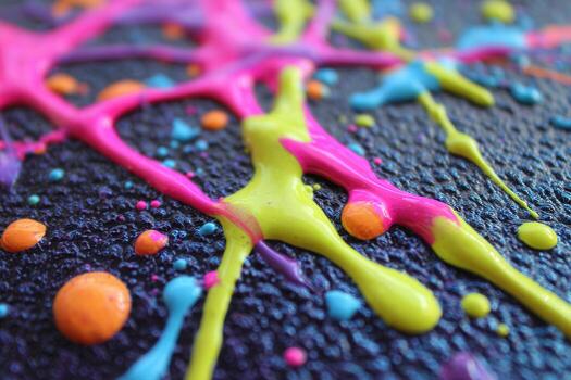 Vibrant splash of neon paints creates a stunning abstract background for modern designs and creative art projects photo