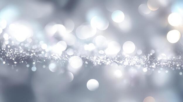 Abstract luminous bokeh background with sparkling particles and soft-focus light spots photo