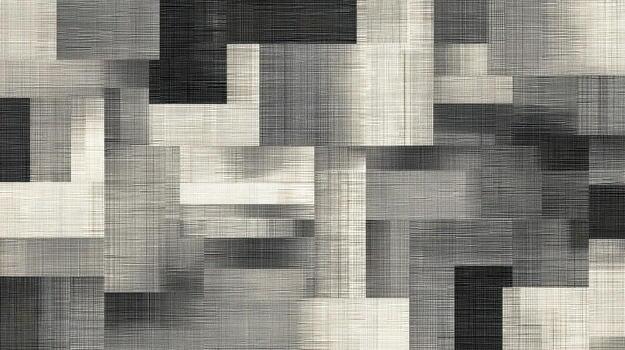 Abstract geometric pattern with overlapping rectangular shapes in shades of gray and black photo