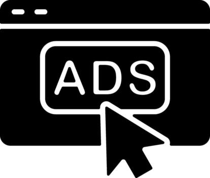 Dynamic Ads Minimal Glyph Icon vector