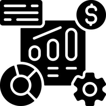 Performance Metrics Minimal Glyph Icon vector