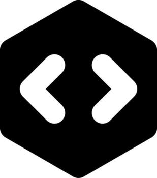 Code Minimal Glyph Icon vector