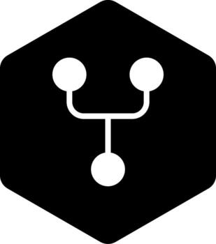 Git Fork Minimal Glyph Icon vector
