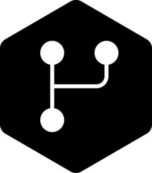 Git Branch Minimal Glyph Icon vector