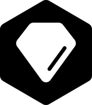 rubí mínimo glifo icono vector