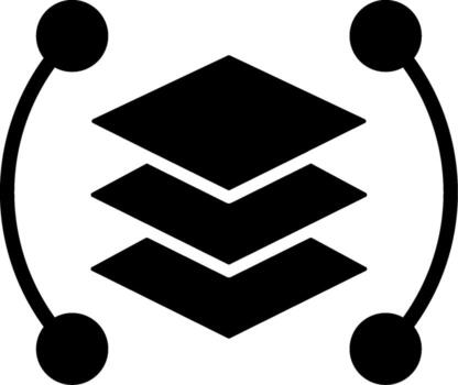 Tech Stack Minimal Glyph Icon vector