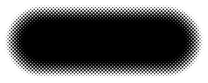 Black horizontal rounded rectangle with a halftone border vector