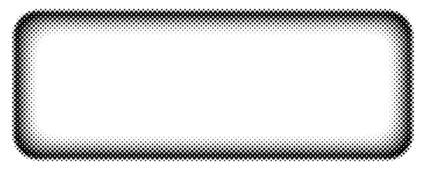Black halftone border forming a rounded rectangle frame vector