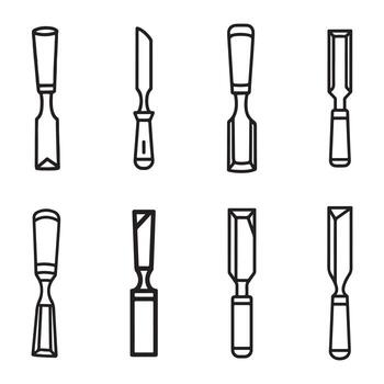 Chisel outline silhouette of an object isolated on white background vector