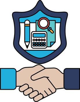 un proteger con un bolígrafo y calculadora en eso vector