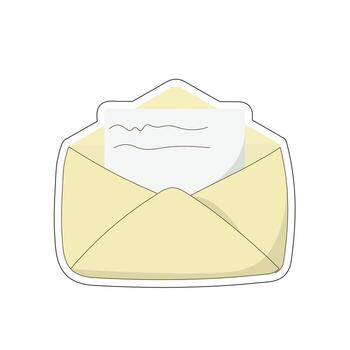 Open envelope with letter icon for communication, messaging, mail delivery, and correspondence themes vector