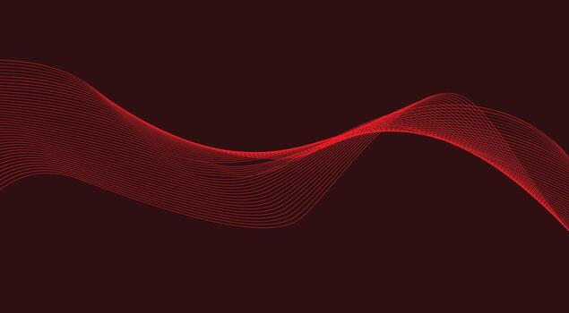 Blend Wavy Lines Curved Smooth Background Red Color Abstract Design Illustration vector