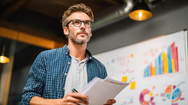 Project manager leading a training session in an office setting with focus on team development photo