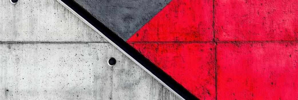 Colorful geometric patterns on a concrete wall in urban setting photo