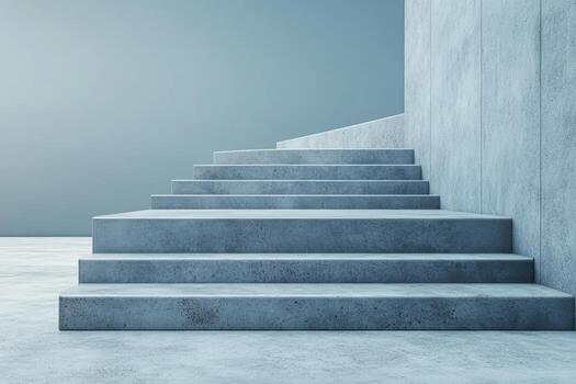 Staircase leading upwards in a modern architectural space photo