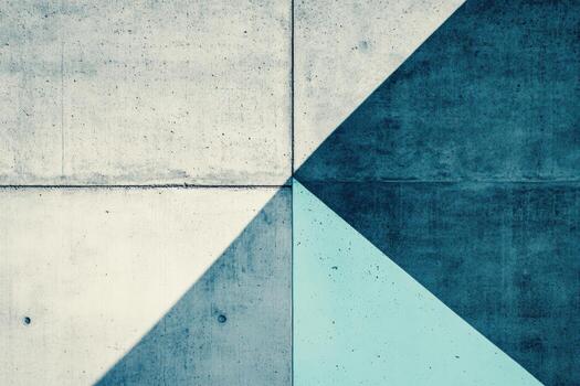 Geometric design with contrasting colors and shadows on a concrete surface photo