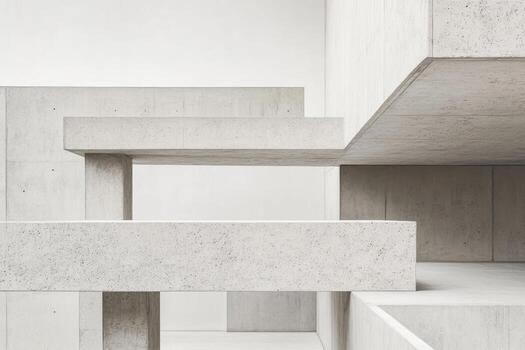 Exploring modern architecture with concrete structures in minimalistic design photo