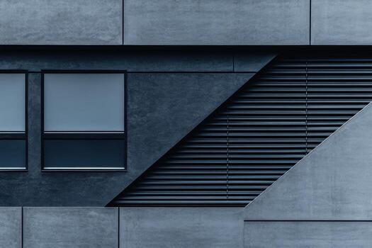 Modern architectural design featuring geometric shapes photo