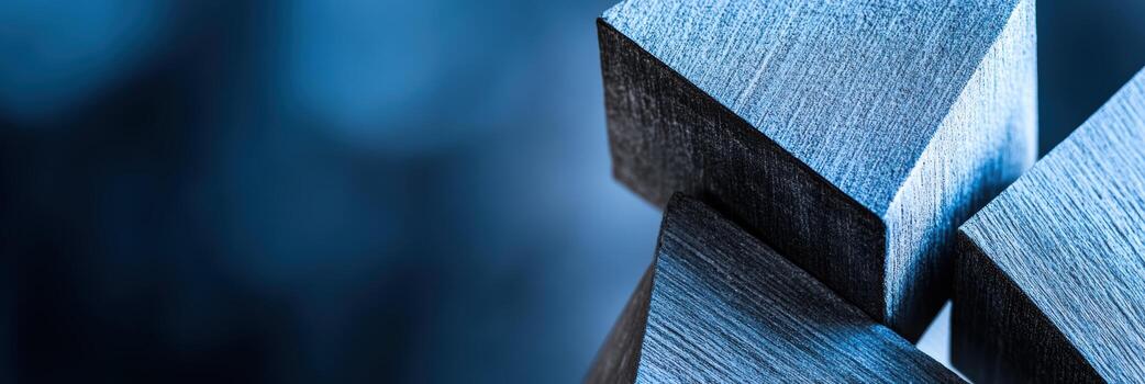 Metallic shapes reflecting light in a modern design environment photo