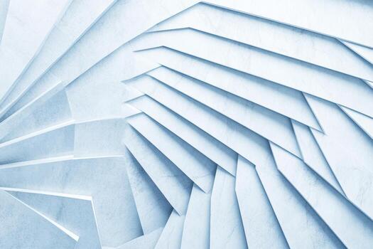 Abstract white geometric design with overlapping layers and sharp angles photo