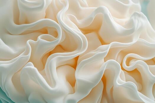 Soft fabric draping with delicate folds in light cream color photo