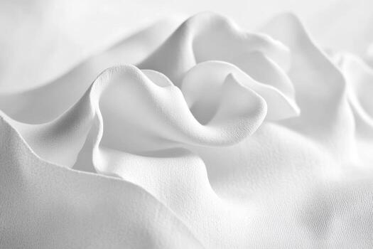 Soft white fabric creates elegant and flowing textures with gentle waves photo