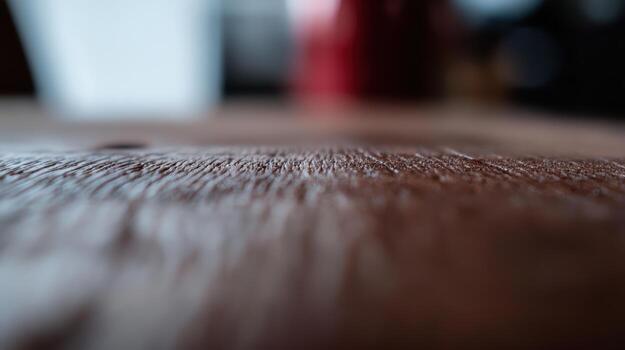Close-up view of textured wooden surface in a cozy indoor setting photo